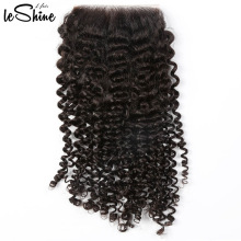 Original y grado Kenya Afro Kinky pelo rizado armadura paquete con cierre de encaje de alta calidad con increíble efecto de desgaste